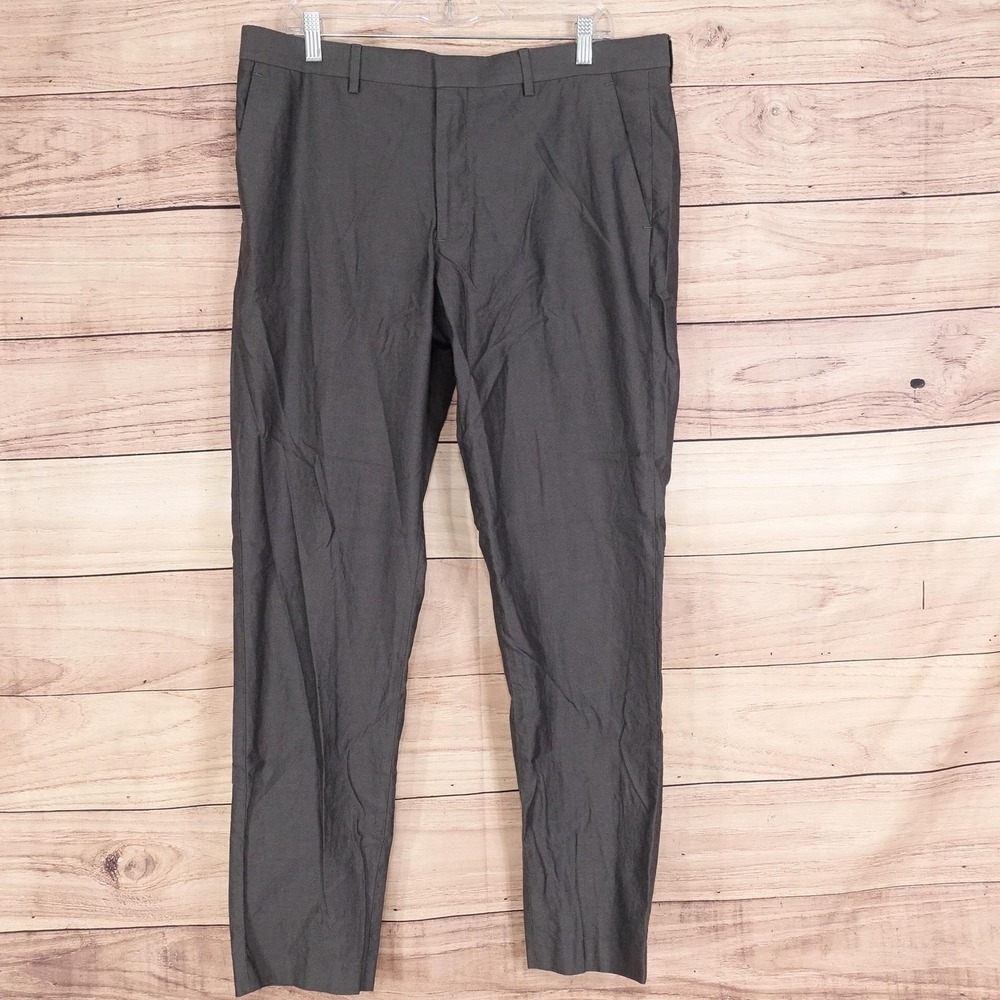 Express Pants Mens 34x32 Gray Extra‎ Slim Fit Business Casual Tapered